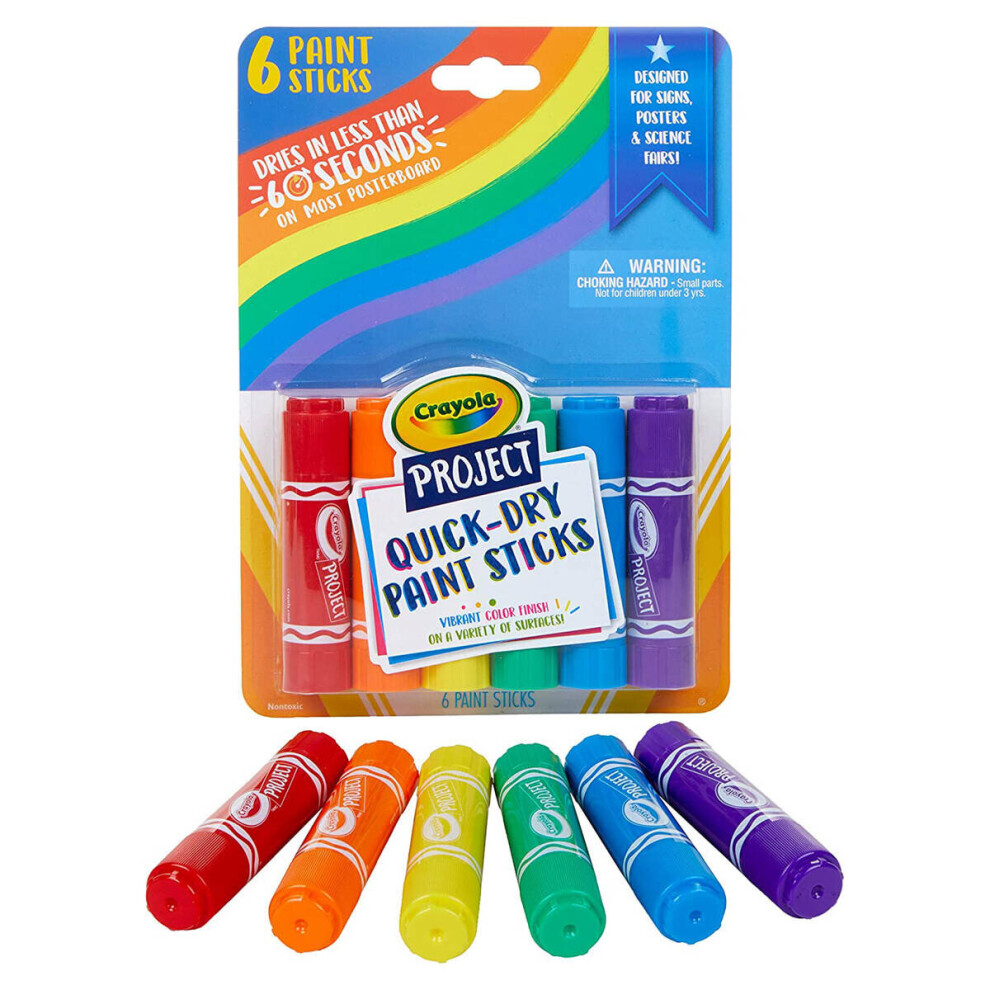 Crayola 6Ct Paint Sticks: Quick-Dry Paint Sticks. Multicoloured