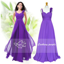(Cadbury purple, 8) New Formal Chiffon Long Evening Ball Gown Party Prom Wedding Bridesmaid Dress UK