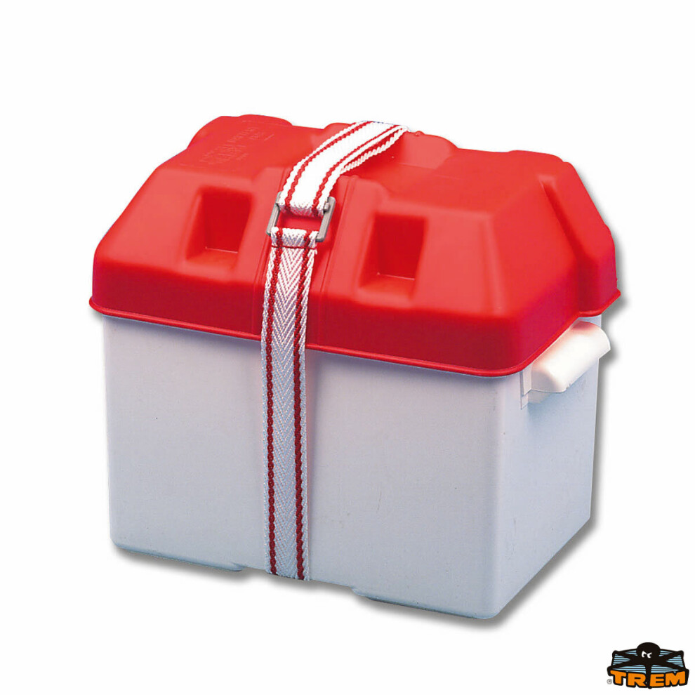 Trem Small Battery Box With Lid & Strap. Up To 75Ah Batteries 5060221695220