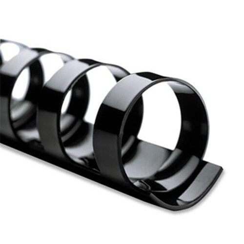 CombBind Standard Spines  .25 in. Diameter  25 Sheet Capacity  Black  100-Box