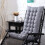 (Gray, 155x48cm) High Back Chair Cushion Soft Polyester Patio Seat 1