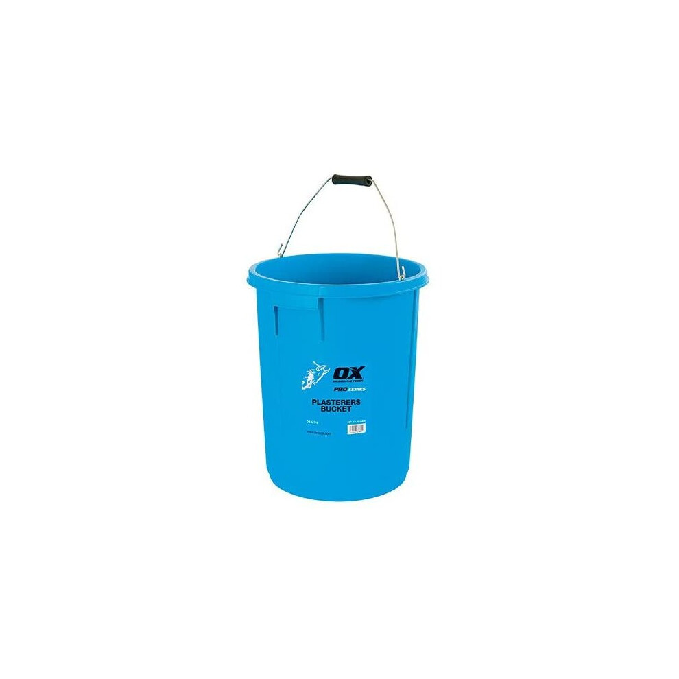 Ox-P110825 Pro 25 Liter Plasterers Bucket Blue Strong Wire Handle Plastic Grip