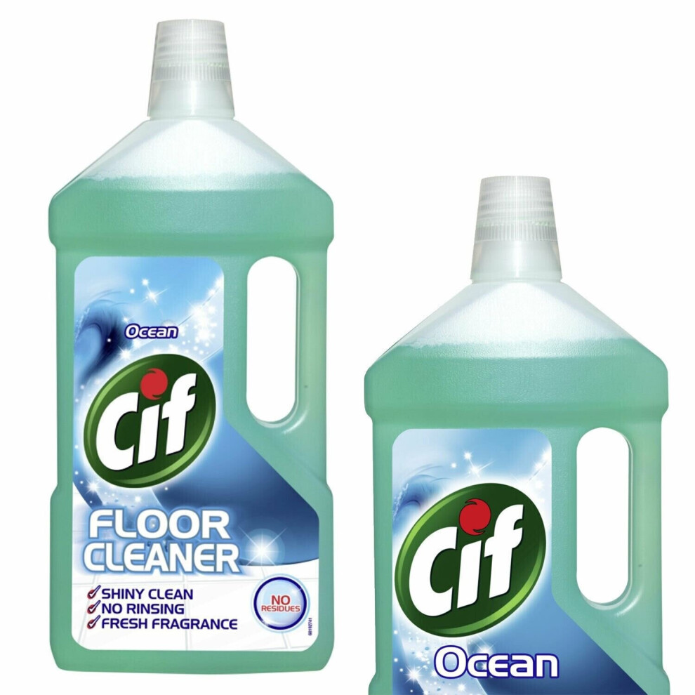 2 Pack Cif No Residues Floor Cleaner, Ocean, 950ml