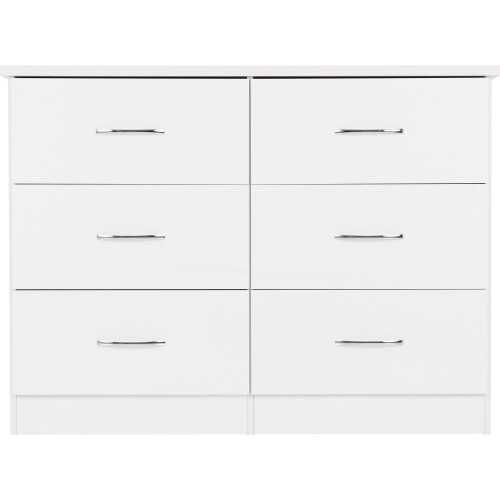 Seconique Nevada 6 Drawer Chest White Gloss 1