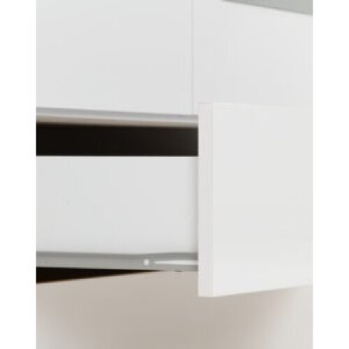 Seconique Nevada Mirrored 2 Door 1 Drawer Wardrobe White Gloss Hanging Rail Storage 1
