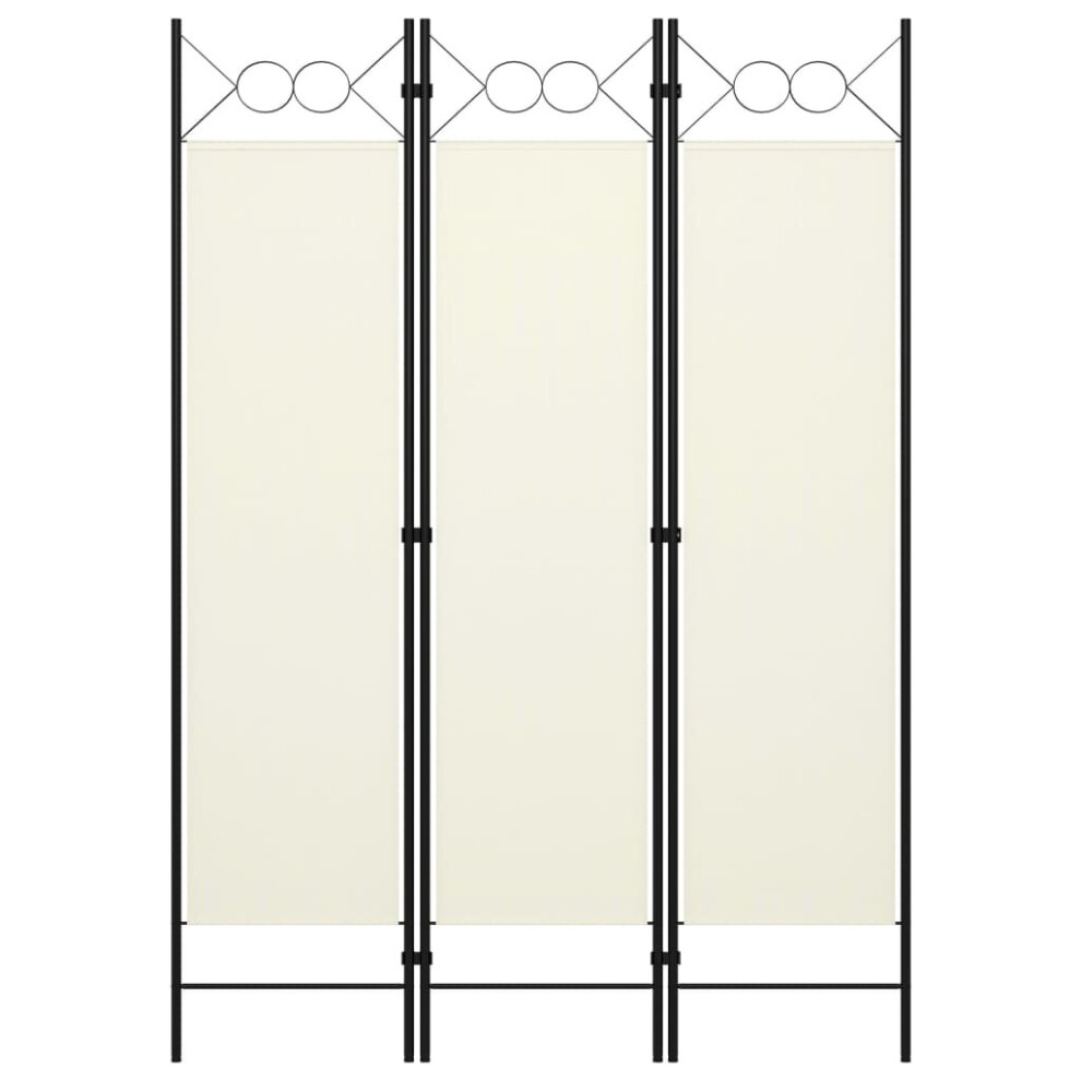 vidaXL 3-Panel Room Divider Cream White 120x180 Cm