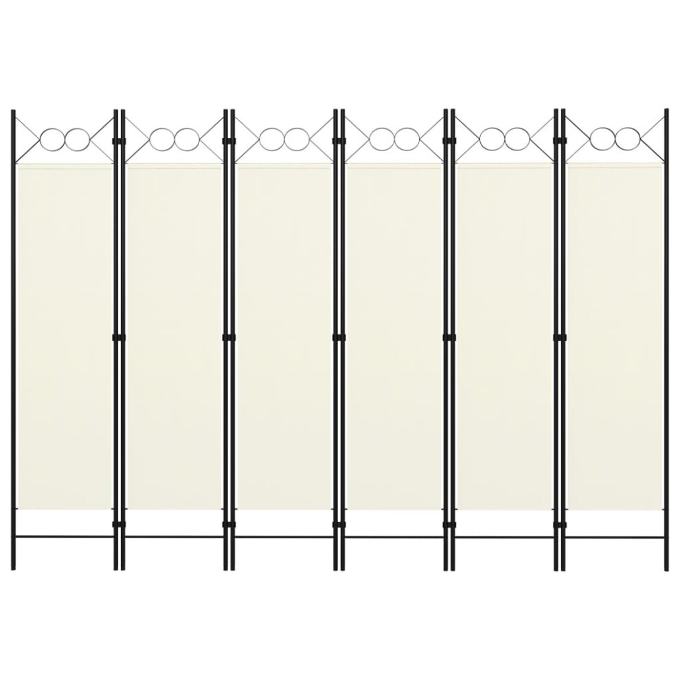 vidaXL 6-Panel Room Divider Cream White 240x180 Cm