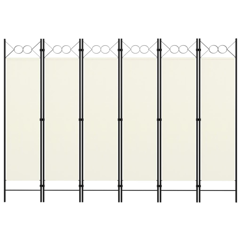 vidaXL 6-Panel Room Divider Wall Partition Screen Room Separator White 240cm