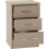 Seconique Nevada 3 Drawer Bedside Chest Oyster Gloss/Light Oak Effect Veneer 1