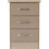 Seconique Nevada 3 Drawer Bedside Chest Oyster Gloss/Light Oak Effect Veneer 4