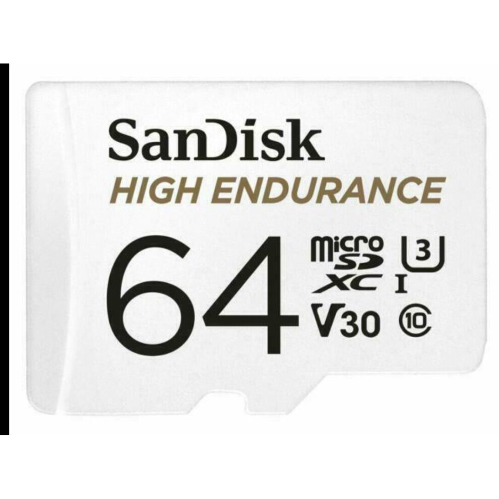 SanDisk 64GB Micro SDXC Class 10 High Endurance U3 Memory Card + SD Adapter