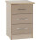Seconique Nevada 3 Drawer Bedside Chest Oyster Gloss/Light Oak Effect Veneer 5