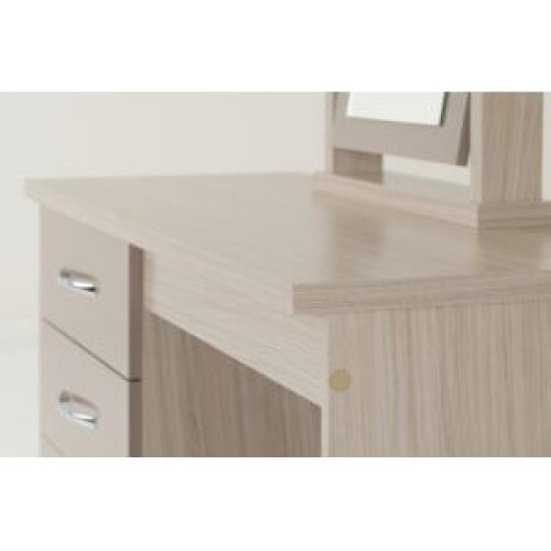 Seconique Nevada 4 Drawer Dressing Table Set Oyster Gloss/Light Oak Effect 2