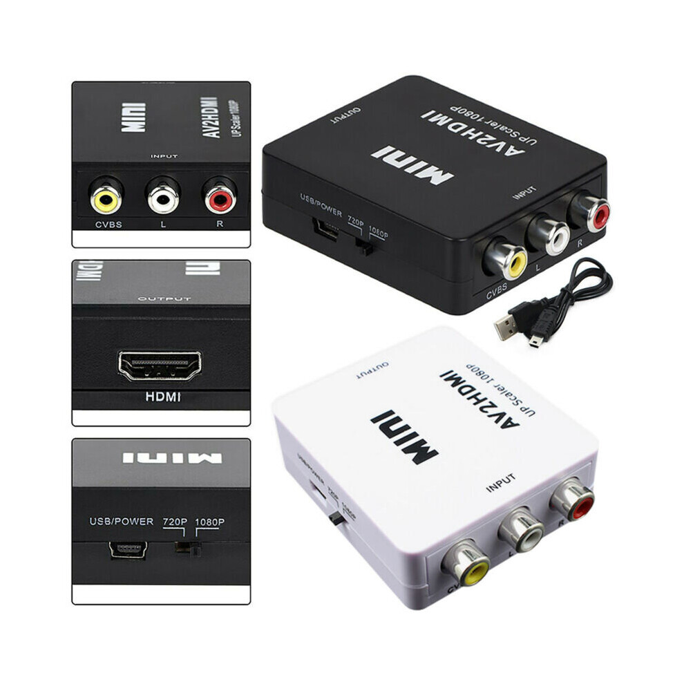 Mini RCA AV to HDMI Converter Adapter Composite AV2HDMI Converter 1080P HDTV DVD