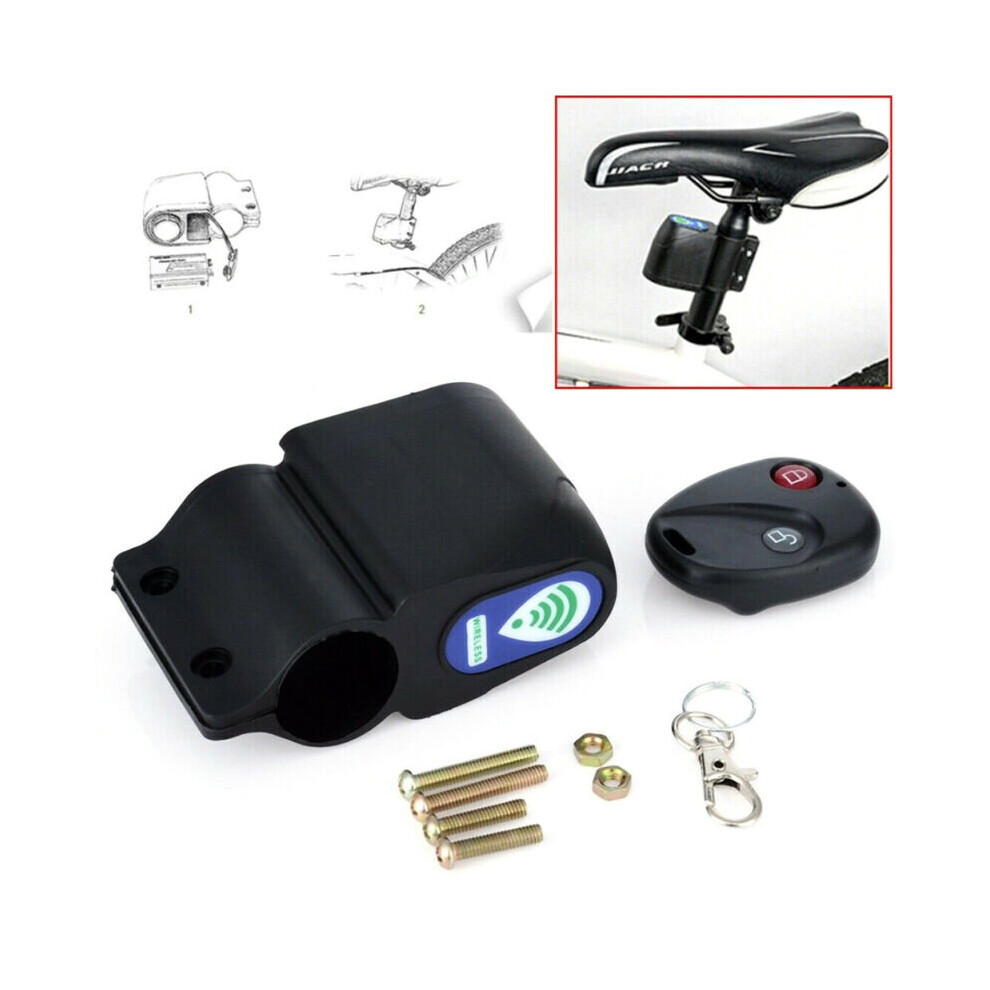 Wireless Alarm Lock Bike Bicycle Security System With Remote Control Anti-Theft