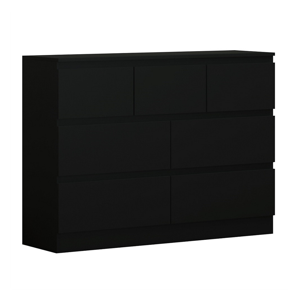 (Matt Black) Narvik 7 Drawer Merchant Chest of Drawers - Modern