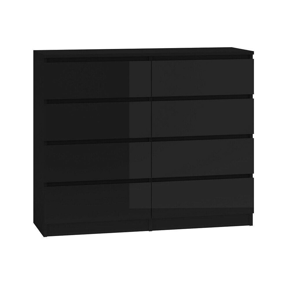 (Matt Black) FWStyle Narvik 8 Drawer Chest of Drawers