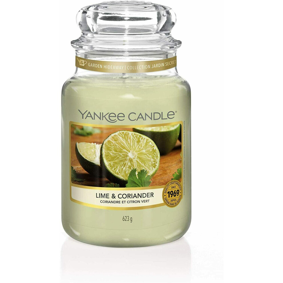 (Lime & Coriander) Yankee Candle Glass Jar Scented Fragrance Candles New