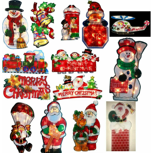 (Snowman Letter Box ) Christmas Pre lit 20 LED Window Decoration Light