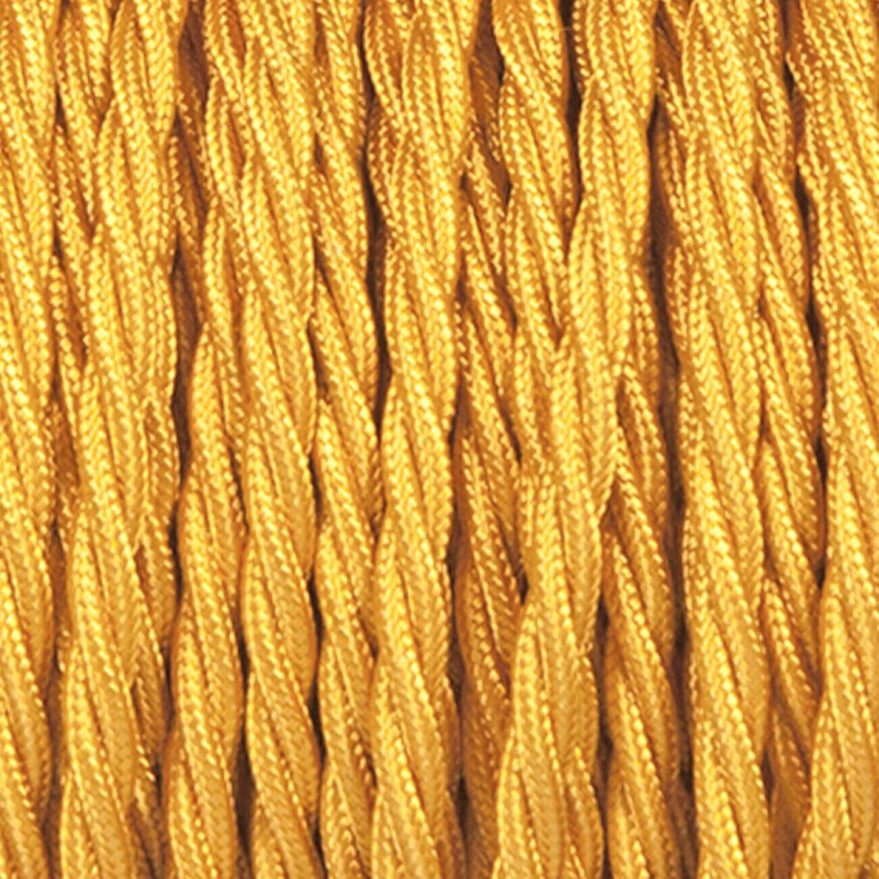 (Gold, 5M) 3 Core Twisted Vintage Style Coloured Fabric Cable 7425100133176