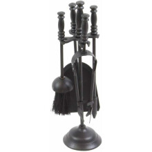 Belvoir Fireside Companion Log Burner Tool 5 Pieces Black Cast Iron