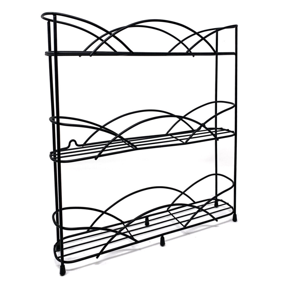 Joeji's Kitchen Black Free Standing Spice Rack For Spice & Herb With 2 Suction Cups (Black)
