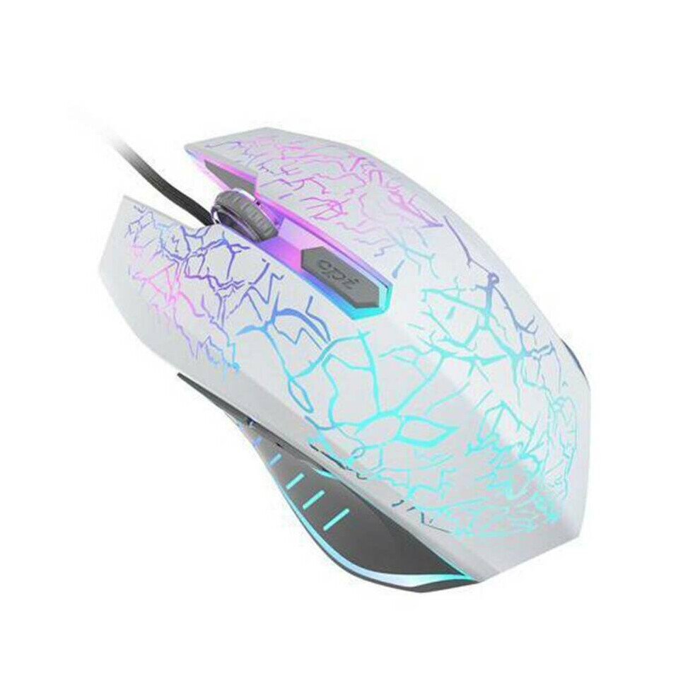 (White) Gaming Mouse Wired 2400 Dpi Ergonomic Gamer Mice Led Backlit Laptop Computer White 683546078537