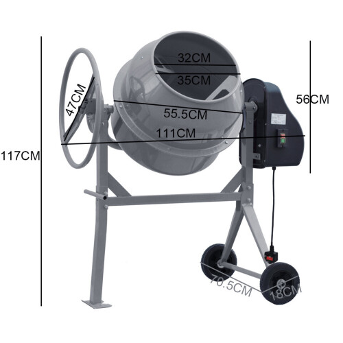 Living And Home (120L) Drum Mixing Electric Concrete Cement Mixer 1