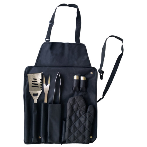 7 Pcs Premium Stainless Steel BBQ Tool Set with Apron & BBQ Tools
