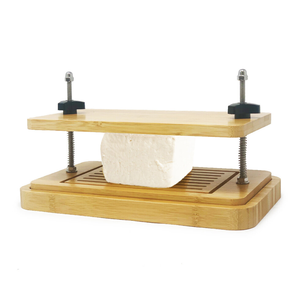 Bamboo Tofu Press Set with Bottom Panel & Top Panel Tofu Presser