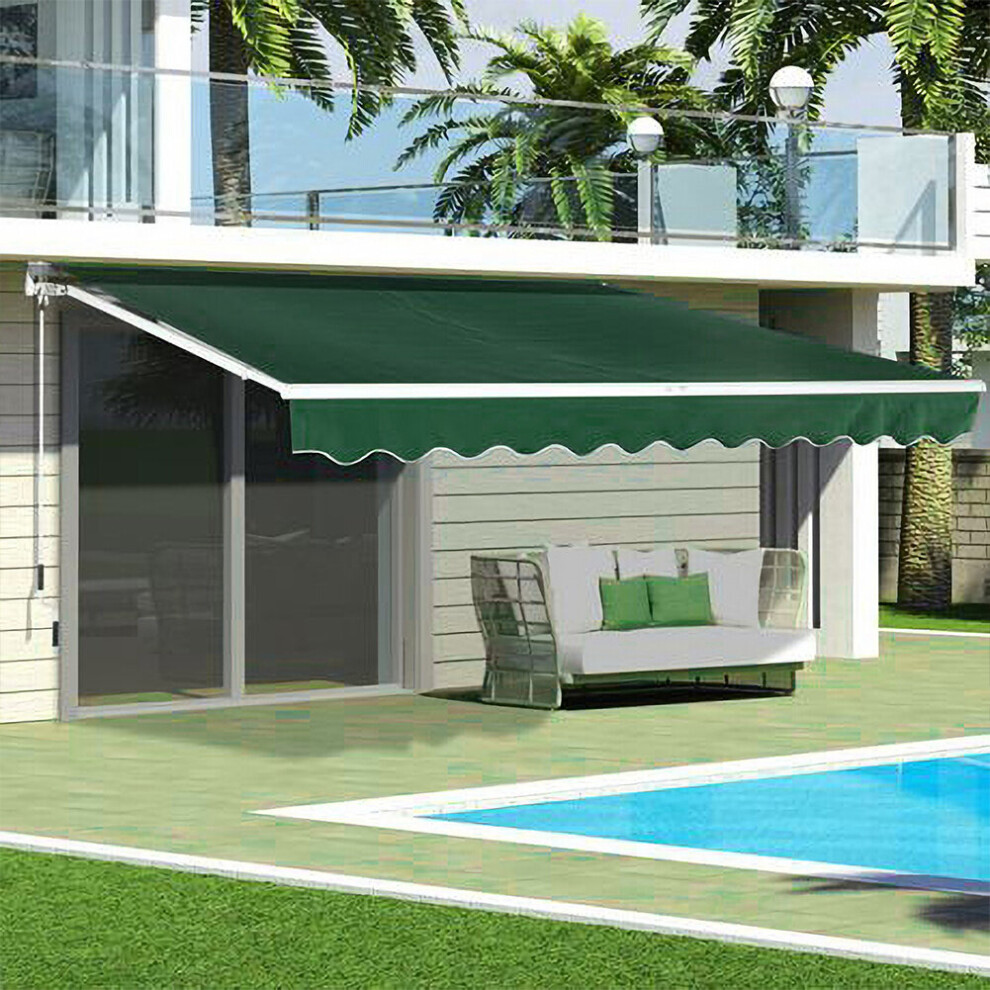 (2x1.5M) Garden Awning DIY Manual Retractable Sun Shade Shelter Canopy