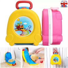 (Pink) Portable Kids Toilet Seat Child Baby Toddler Training Potty Car Travel Seat UK