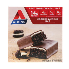 Atkins, Meal Bar, Cookies n' Creme Bar, 5 Bars, 50g Each