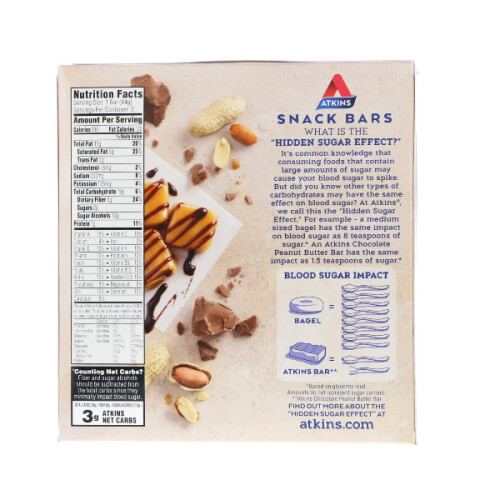 Atkins, Caramel Chocolate Nut Roll Bar, 5 Bars, 44g Each 2