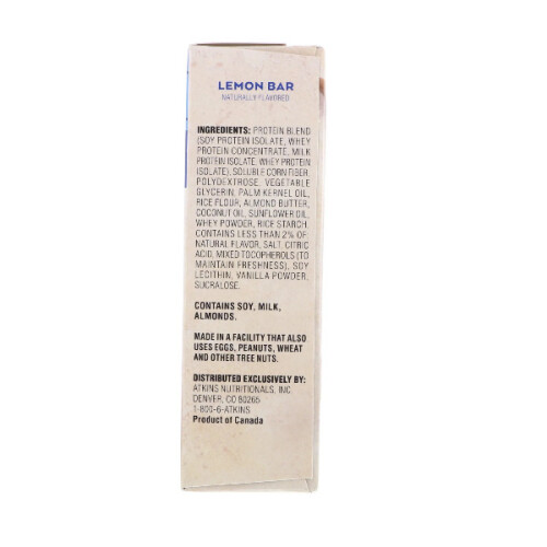 Atkins, Lemon Bar, 5 Bars, 40g Each 1