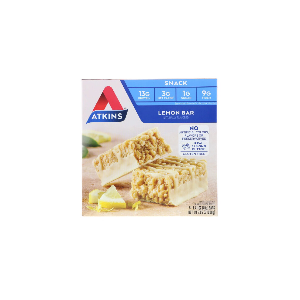 Atkins , Lemon Bar, 5 Bars, 40G Each