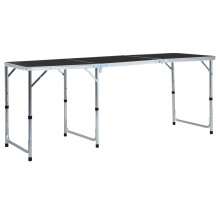 vidaXL foldbart campingbord grå aluminium 180 x 60 cm