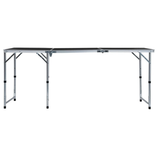 vidaXL foldbart campingbord grå aluminium 180 x 60 cm 2