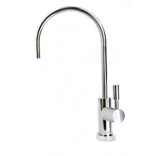 Swan Neck Chrome RO & Water Filter Tap - Deluxe European Style, Fits All Water Filter Systems & RO | FF-EURO-CHROME-TAP | Finerfilters