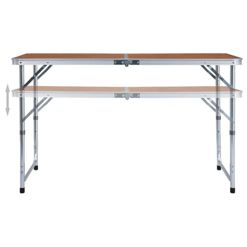 vidaXL foldbart campingbord, aluminium, 120x60 cm 1