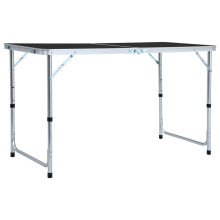 vidaXL foldbart campingbord grå aluminium 120 x 60 cm