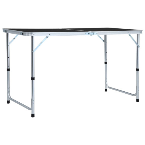 vidaXL foldbart campingbord grå aluminium 120 x 60 cm