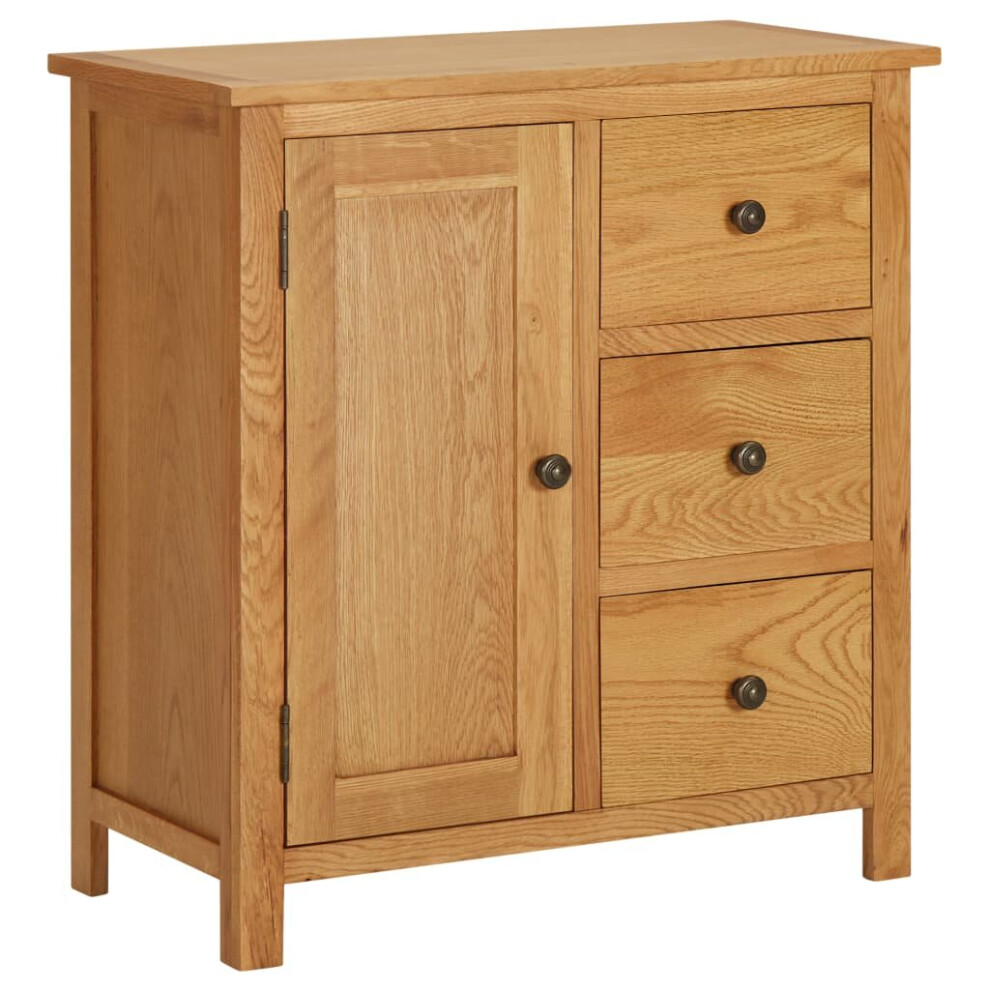 Cupboard 70x35x75 cm Solid Oak Wood and MDF