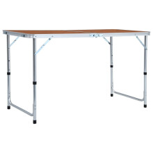 vidaXL foldbart campingbord, aluminium, 120x60 cm