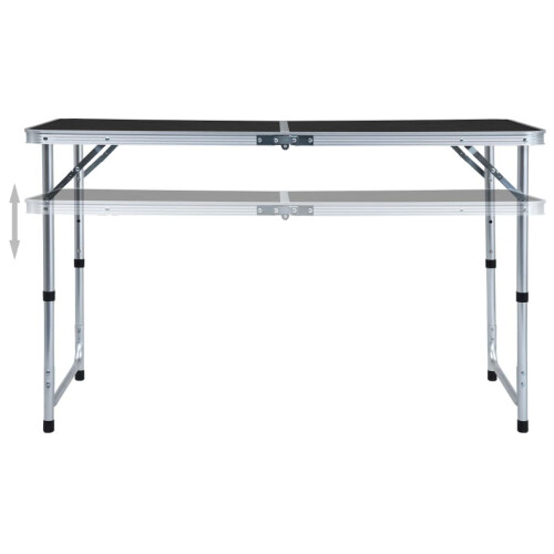 vidaXL foldbart campingbord grå aluminium 120 x 60 cm 1