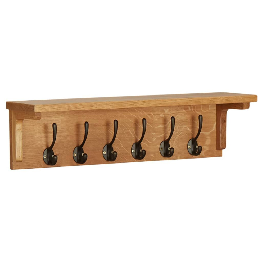 vidaXL  Coat Rack 60x16x16 cm Solid Oak Wood