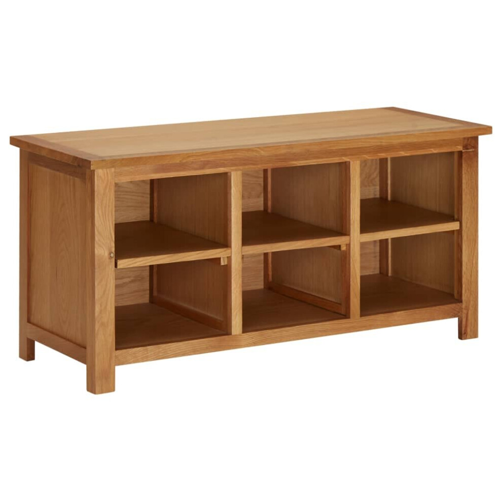 vidaXL Solid Oak Wood Shoe Rack Wooden Footwear Storage Home Organiser Unit