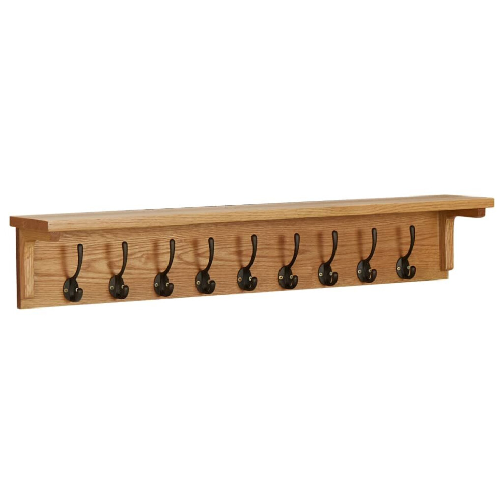 vidaXL  Coat Rack 90x16x16 cm Solid Oak Wood