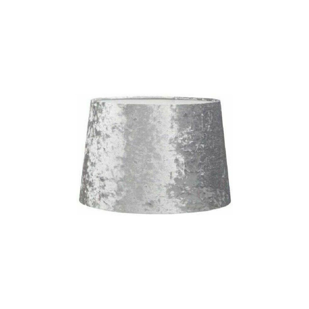 (Luxury Room Home Decor Living Dual Purpose Crushed Velvet Look Light Shade Silver 11") Dual Purpose Crushed Velvet Shade 11"