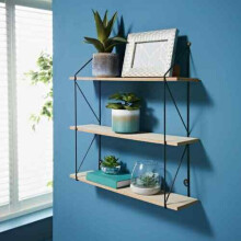 3 Tier Metal Wire Wall Floating Shelves Deco G-0353